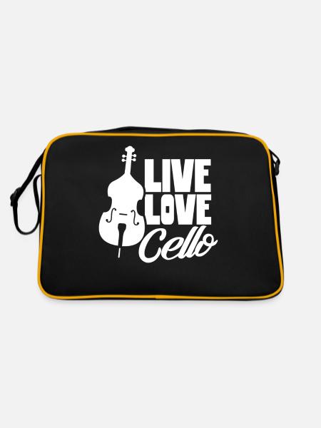 Life Dear Cello Musicien Violoncelliste Violoncelles - Sac Retro - noir/or - Dos