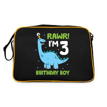 Rawr Je suis 3 Birthday Boy Dinosaurs - Sac Retro - noir/or - Dos