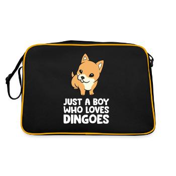 Australian Dingo Dog Just a Boy Who Loves Dingoes - Retro Bag - black/gold - Back