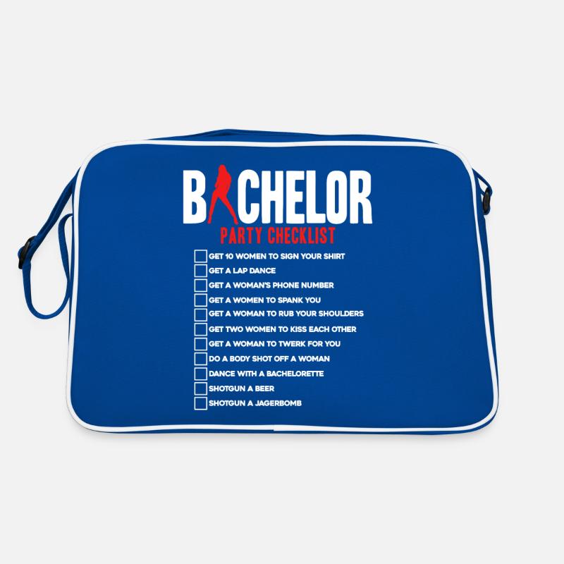 Liste de contrôle de l’enterrement de vie de garçon Sac Retro