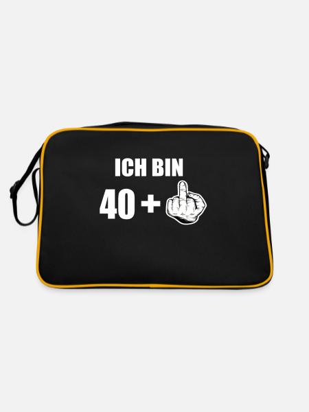 41 Geburtstag - Retro Tasche - Schwarz/Gold - Hinten