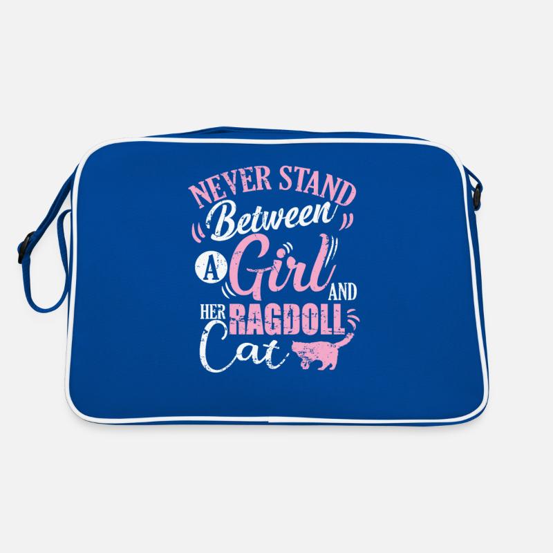 Never Stand Between a Girl and her Ragdoll Cat Retro Tasche