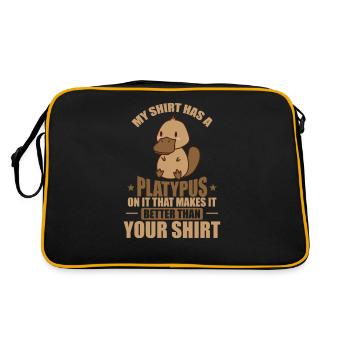 Mon tee a un ornithorynque dessus Schnabeltier - Sac Retro - noir/or - Dos