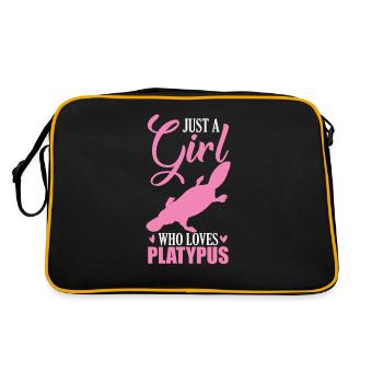 Juste une fille qui aime l’ornithorynque Schnabeltier - Sac Retro - noir/or - Dos