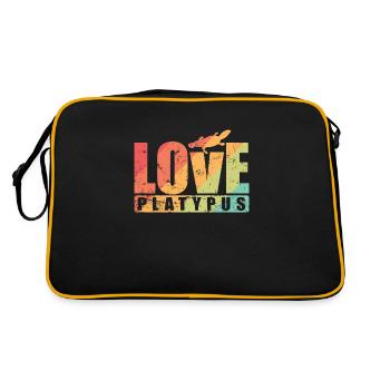 Love Platypus Australie Ornithorynque animal - Sac Retro - noir/or - Dos