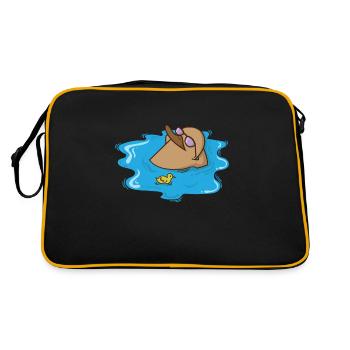 Ornithorynque s’allonge dans l’eau et se détend - Sac Retro - noir/or - Dos