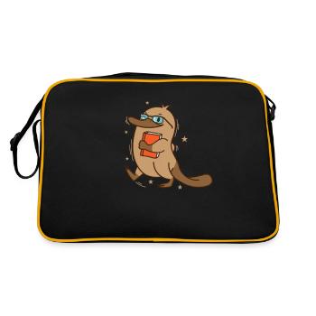 Ornithorynque rusé avec livre et lunettes - Sac Retro - noir/or - Dos