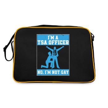 Lustiger Flughafentransport Screening Humor für - Retro Tasche - Schwarz/Gold - Hinten