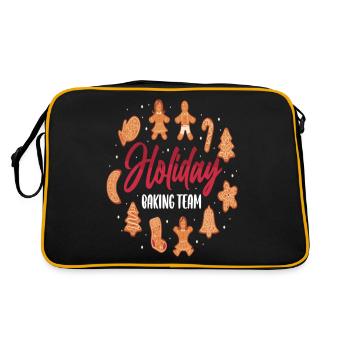 Cadeau de pâtisserie amusant de l’équipe de cuisson des Fêtes - Sac Retro - noir/or - Dos