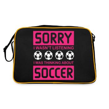 Je n'écoutais pas, je pensais au football - Sac Retro - noir/or - Dos