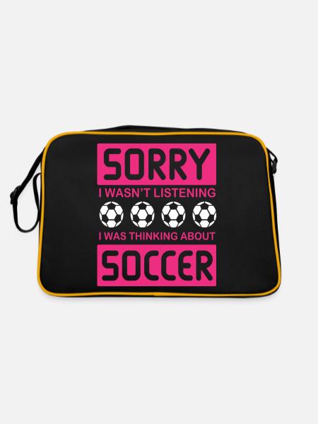 Je n'écoutais pas, je pensais au football - Sac Retro - noir/or - Dos