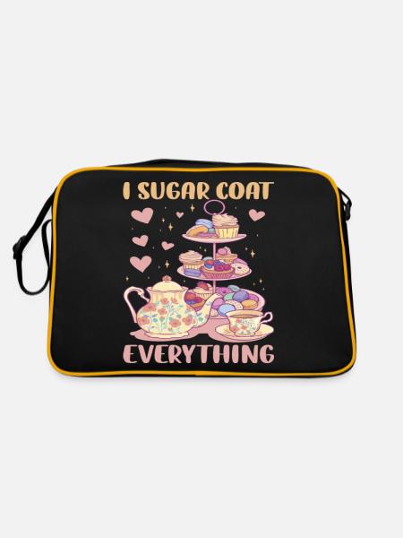 I Sugar Coat Everything Funny Baking - Sac Retro - noir/or - Dos