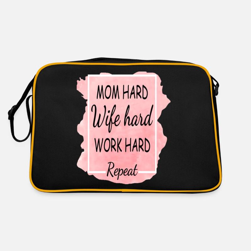 Maman Femme Dur Dur Travail Dur Répéter Sac Retro