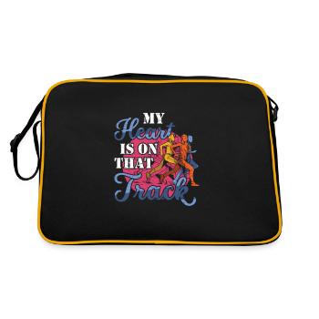 Mein Herz Ist Auf Dieser Strecke Läufer - Retro Tasche - Schwarz/Gold - Hinten
