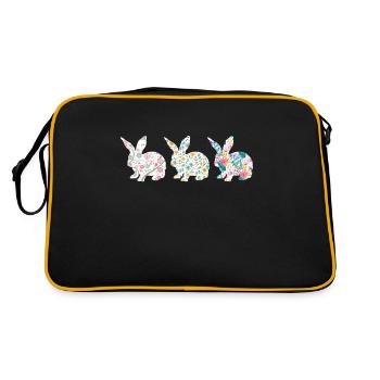 Pâques Trois lapins Fleur de lapin - Sac Retro - noir/or - Dos