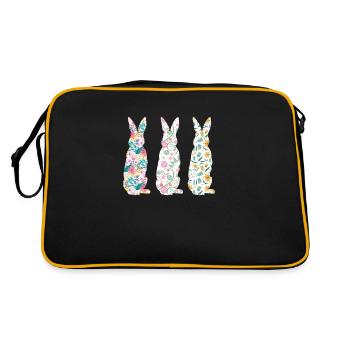Pâques Trois lapins Fleur de lapin - Sac Retro - noir/or - Dos