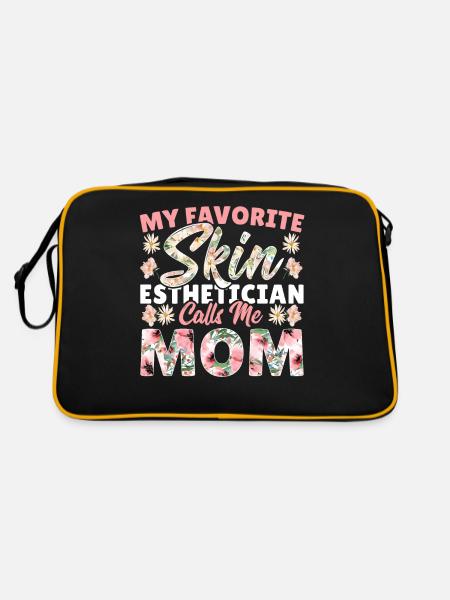 Kosmetikerin Ästhetikerin Kosmetik Wimpern Microb - Retro Tasche - Schwarz/Gold - Hinten