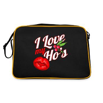J'aime Noël de gui embrassant la bouche de mon Ho - Sac Retro - noir/or - Dos