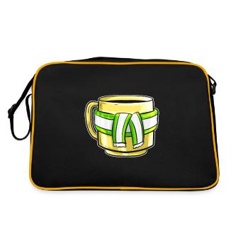 Gobelet d'automne avec écharpe à rayures blanches vertes pour - Sac Retro - noir/or - Dos