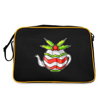 Théière d'automne avec gui pour Noël - Sac Retro - noir/or - Dos