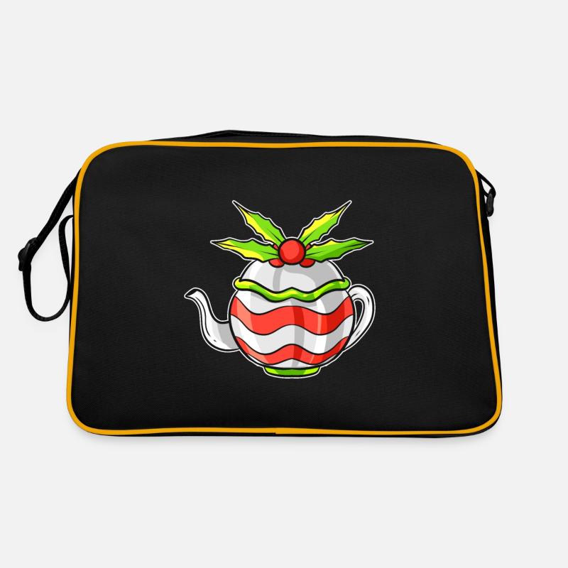 Théière d'automne avec gui pour Noël Sac Retro