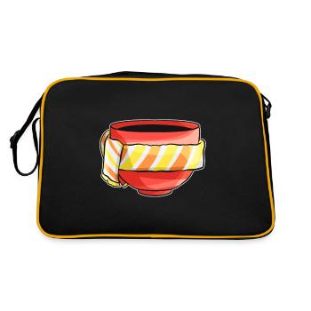 Gobelet d'automne avec écharpe à rayures jaune orange - Sac Retro - noir/or - Dos