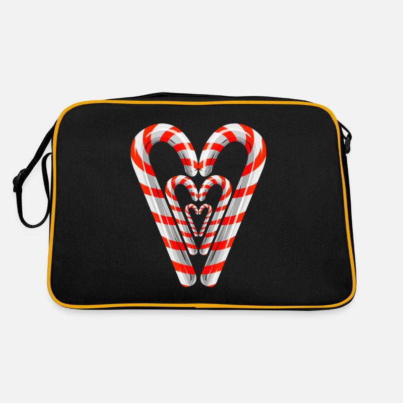 Cannes à sucre formant un coeur pour Noël Sac Retro