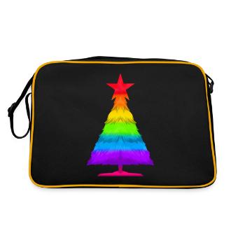 Colorful LGBTQ Fir Spruce Christmas Tree - Retro Bag - black/gold - Back