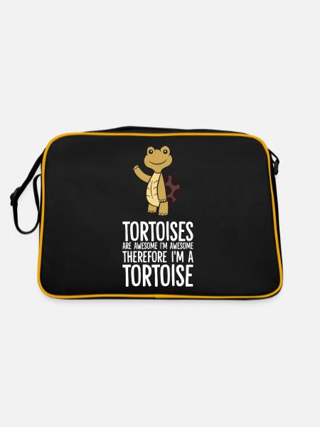 Tortoises Are Awesome. I'm Awesome Therefore I'm - Retro Bag - black/gold - Back