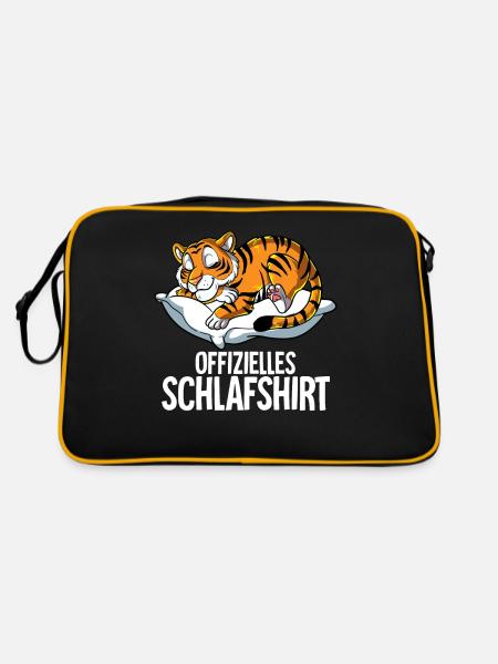 Offizielles Schlafshirt Tiger - Retro Tasche - Schwarz/Gold