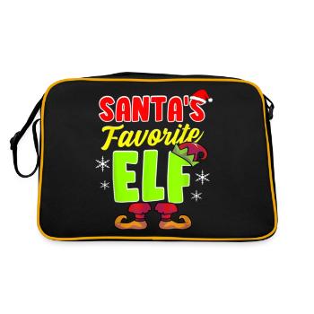 Santa's Favorite Elf Group Family Christmas - Retro Tasche - Schwarz/Gold - Hinten