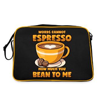 Espresso disant Coffee Bean Coffee Pun - Sac Retro - noir/or - Dos