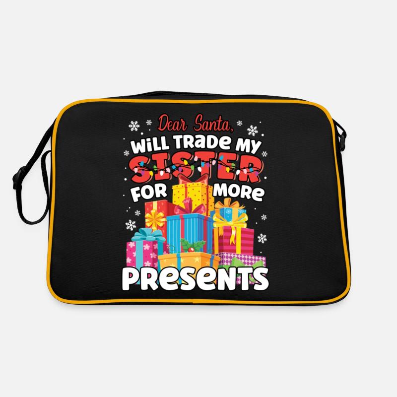Cher Père Noël échangera sœur frère Noël Sac Retro