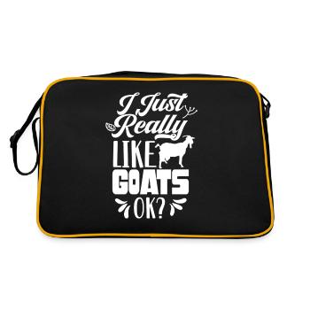 J’aime les chèvres juste très animal chèvre domestique chèvre chèvre chèvre - Sac Retro - noir/or - Dos