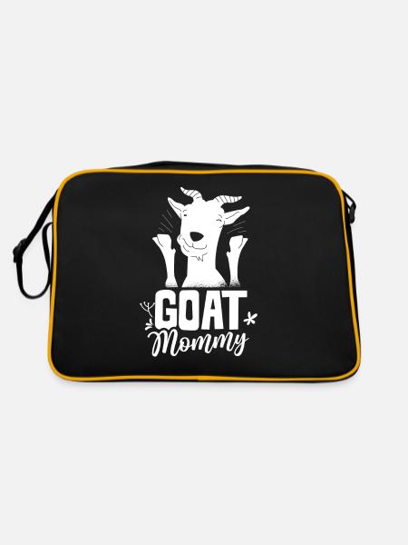 Goats Mama Domestic Goat Animal Goat Lovers - Retro Bag - black/gold - Back