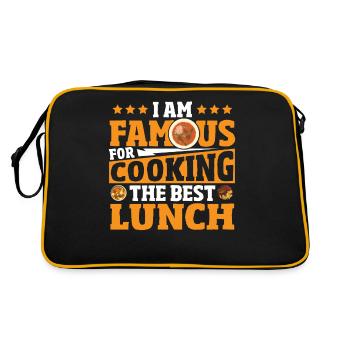 Cafeteria Mitarbeiter Cafeteria-Worker Pensioniert - Retro Tasche - Schwarz/Gold - Hinten