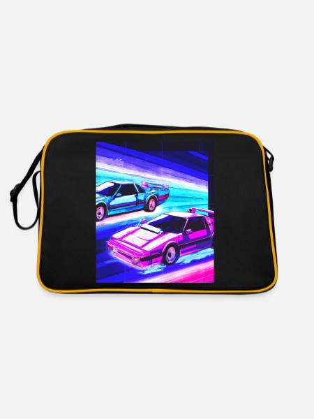 Vaporwave Esthétique Synthwave Car - Sac Retro - noir/or - Dos