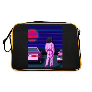Vaporwave Esthétique Synthwave Car Anime Fille - Sac Retro - noir/or - Dos