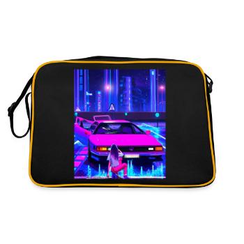Vaporwave Esthétique Synthwave Car Anime Fille - Sac Retro - noir/or - Dos
