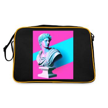 Vaporwave Statue Roman Bust - Retro Bag - black/gold - Back