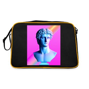Vaporwave Statue Roman Bust - Retro Bag - black/gold - Back