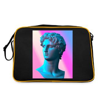 Vaporwave Statue Roman Bust - Retro Bag - black/gold - Back