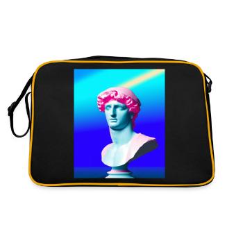 Vaporwave Statue Roman Bust - Retro Bag - black/gold - Back