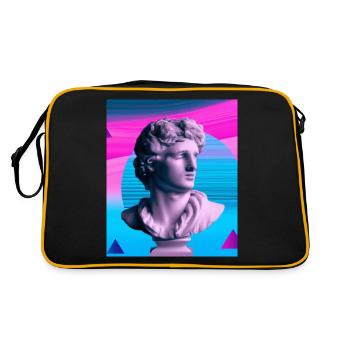 Vaporwave Statue Roman Bust - Retro Bag - black/gold - Back