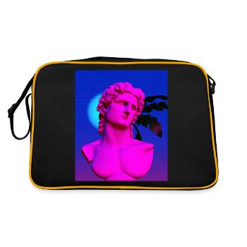 Vaporwave Statue Roman Bust - Retro Bag - black/gold - Back