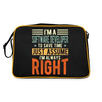 Software developer - Retro Bag - black/gold - Back