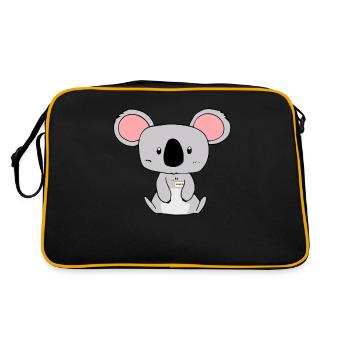 Koala Lumpur Lustiges Wortspiel Tier Design - Retro Tasche - Schwarz/Gold - Hinten