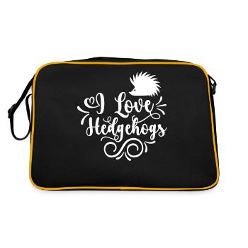 J’adore les dictons mignons d’animaux de compagnie hérisson - Sac Retro - noir/or - Dos
