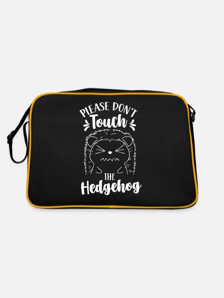 S’il vous plaît ne touchez pas le hérisson Pet mignon - Sac Retro - noir/or - Dos