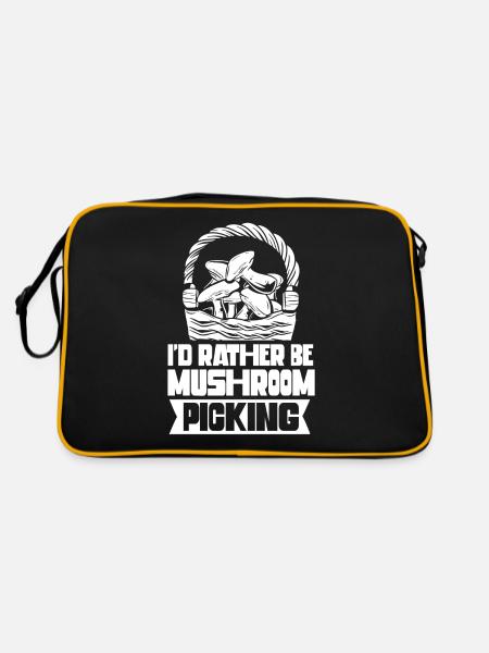 I would rather pick mushrooms Mushroom pickers - Retro Bag - black/gold - Back